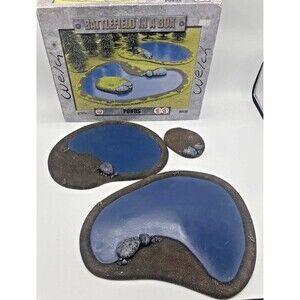 Battlefield In A Box Painted Tabletop Terrain, 2 Ponds, 1 Island Only No Grass